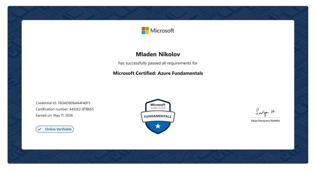 Microsoft Certified: Azure Fundamentals